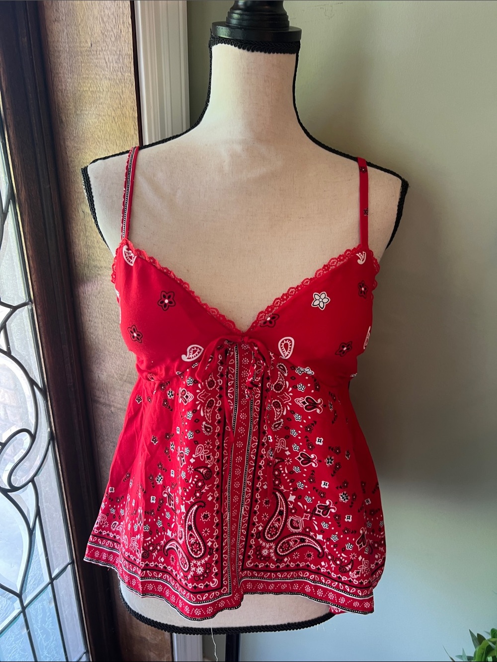 Madden Girl Red Bandana Print Spaghetti Strap Tank